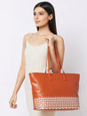 Caprese Zeta Laptop Tote Large Tan