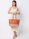 Caprese Zeta Laptop Tote Large Tan
