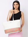 Caprese Zeta Laptop Tote Large Vanila