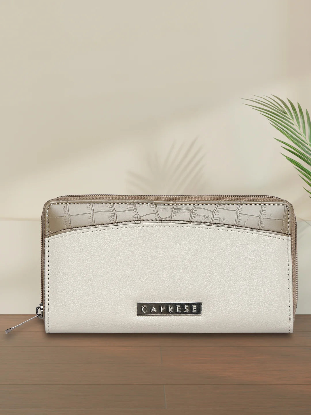 Buy Caprese Dorrita Zip Around Wallet Medium Taupe Rs.419 Caprese Bags