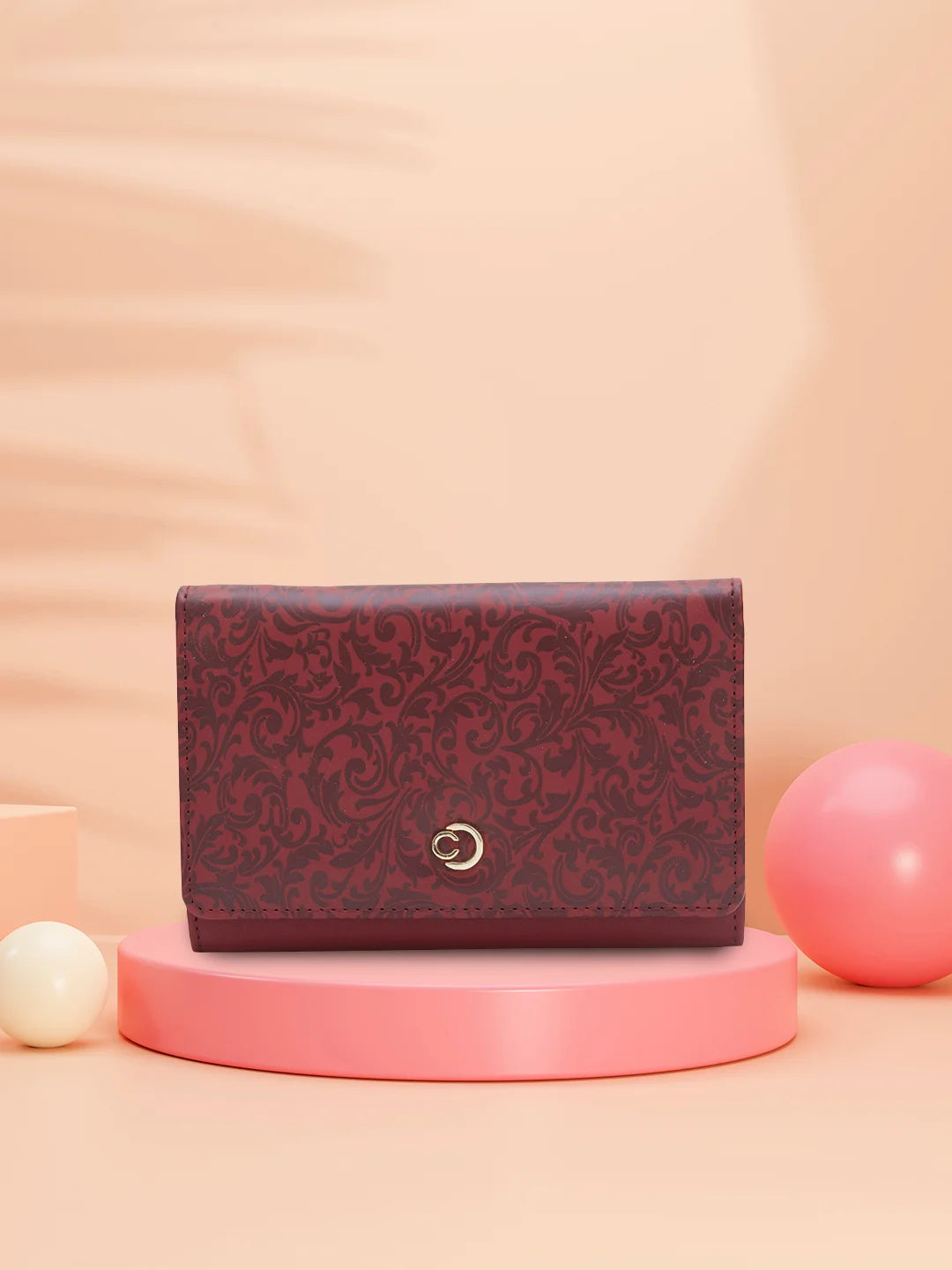 Caprese Helene Flapover Wallet Medium Maroon