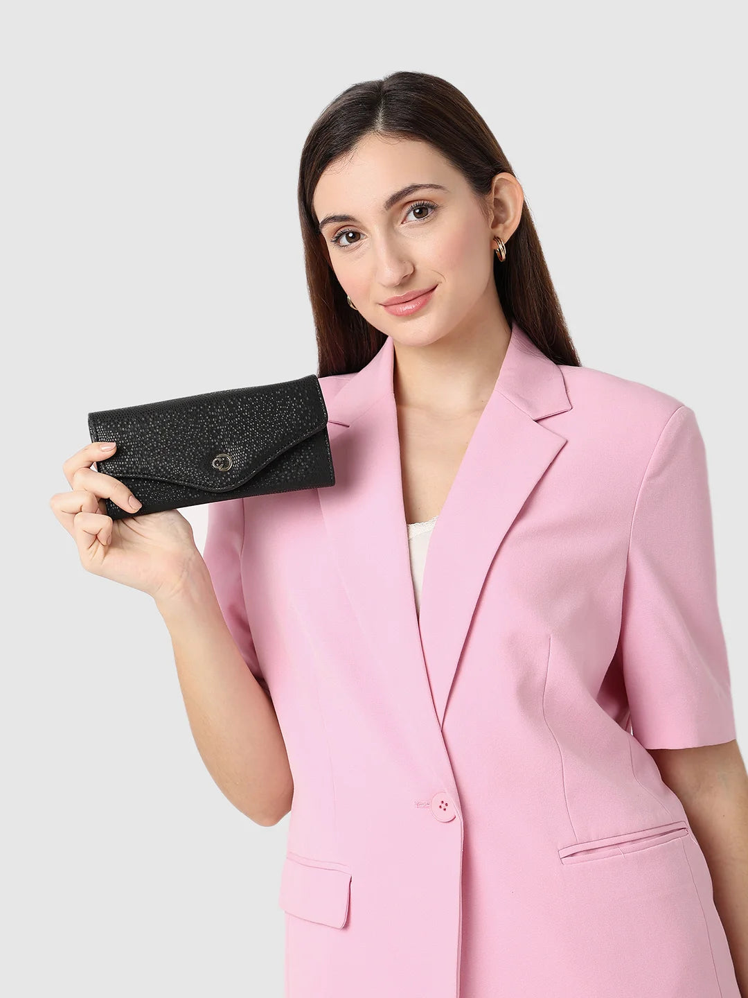 Caprese Ingrid Flapover Wallet Large Black