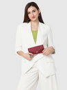 Caprese Ingrid Flapover Wallet Large Maroon