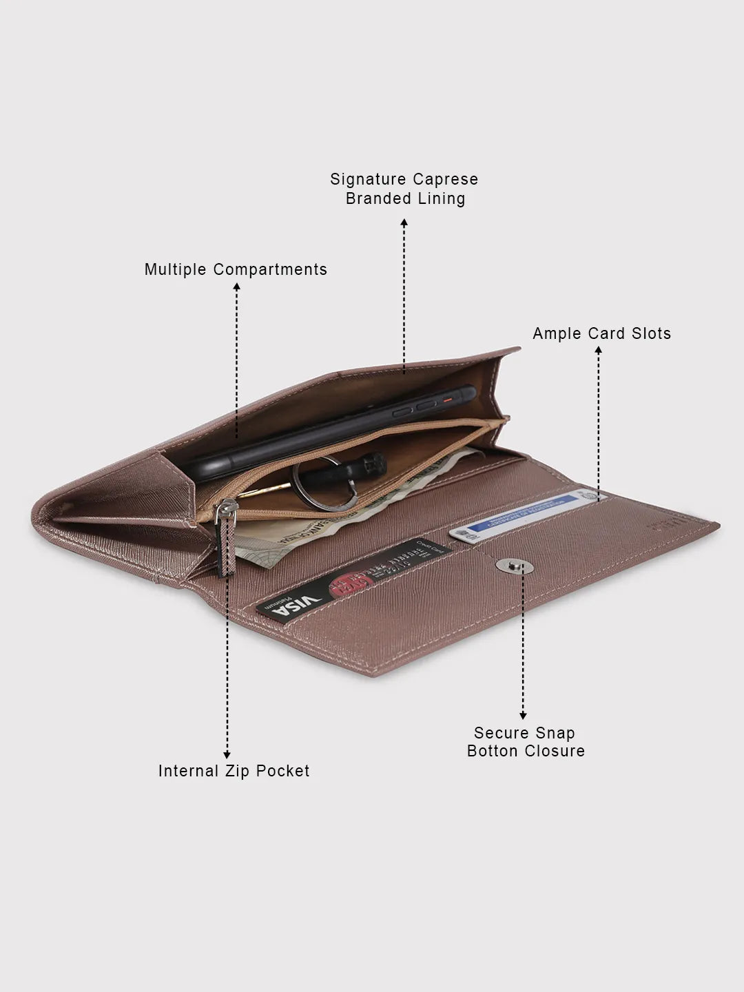 Buy Caprese Mia Wallet Medium Flap Wallet Copper Rs.449 Caprese Bags