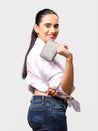 Caprese Mia Wallet Small Zip Around Gunmetal