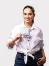 Caprese Mia Wallet Small Zip Around Pearl Blue