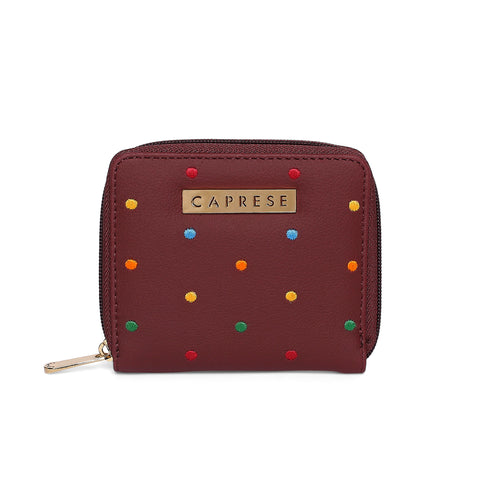 Caprese Popsicle Small Maroon Zip Around Wallet