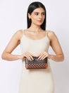 Caprese Zeta Zip Around Women'S Wallet Large Quilted Chocolate