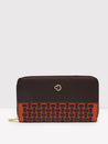Caprese Zeta Zip Around Women'S Wallet Large Quilted Chocolate