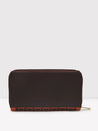 Caprese Zeta Zip Around Women'S Wallet Large Quilted Chocolate