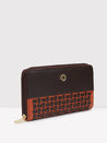 Caprese Zeta Zip Around Women'S Wallet Large Quilted Chocolate
