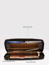 Caprese Zeta Zip Around Women'S Wallet Large Quilted Chocolate