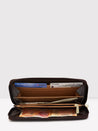 Caprese Zeta Zip Around Women'S Wallet Large Quilted Chocolate