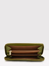 Caprese Zeta Zip Around Women'S Wallet Large Quilted Olive