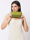 Caprese Zeta Zip Around Women'S Wallet Large Quilted Olive