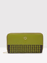 Caprese Zeta Zip Around Women'S Wallet Large Quilted Olive