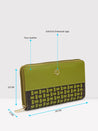 Caprese Zeta Zip Around Women'S Wallet Large Quilted Olive