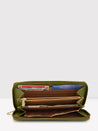 Caprese Zeta Zip Around Women'S Wallet Large Quilted Olive