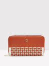 Caprese Zeta Zip Around Women'S Wallet Large Quilted Tan