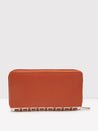 Caprese Zeta Zip Around Women'S Wallet Large Quilted Tan