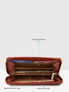 Caprese Zeta Zip Around Women'S Wallet Large Quilted Tan